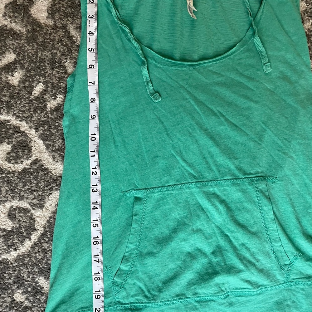WOMENS HOODED TANK WITH POCKET AQUA SIZE XL - Picture 5 of 9